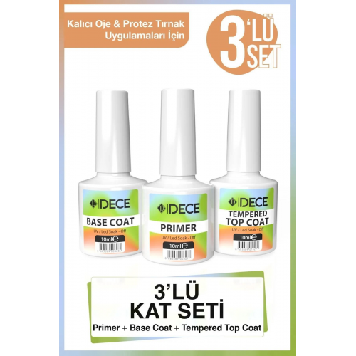 Dece Primer Base Coat Top Coat 10ml 3'lü Kat Seti
