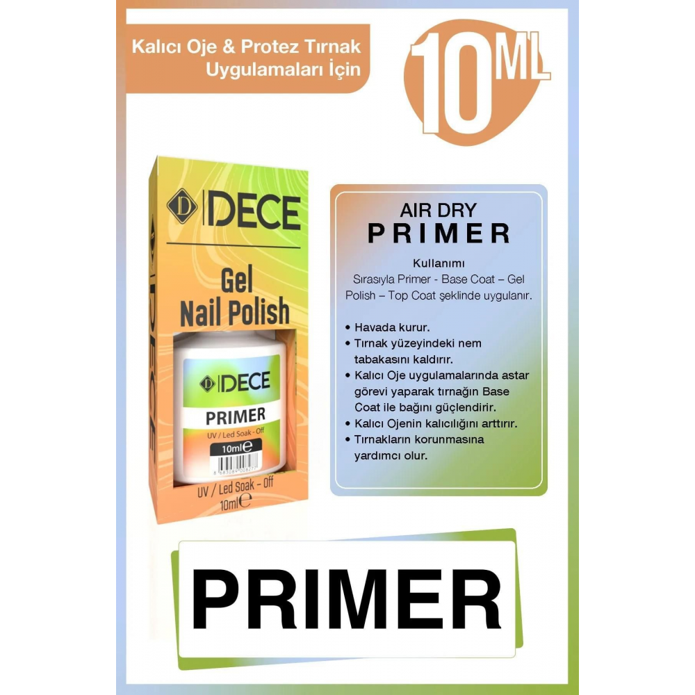 Dece Primer Base Coat Top Coat 10ml 3'lü Kat Seti