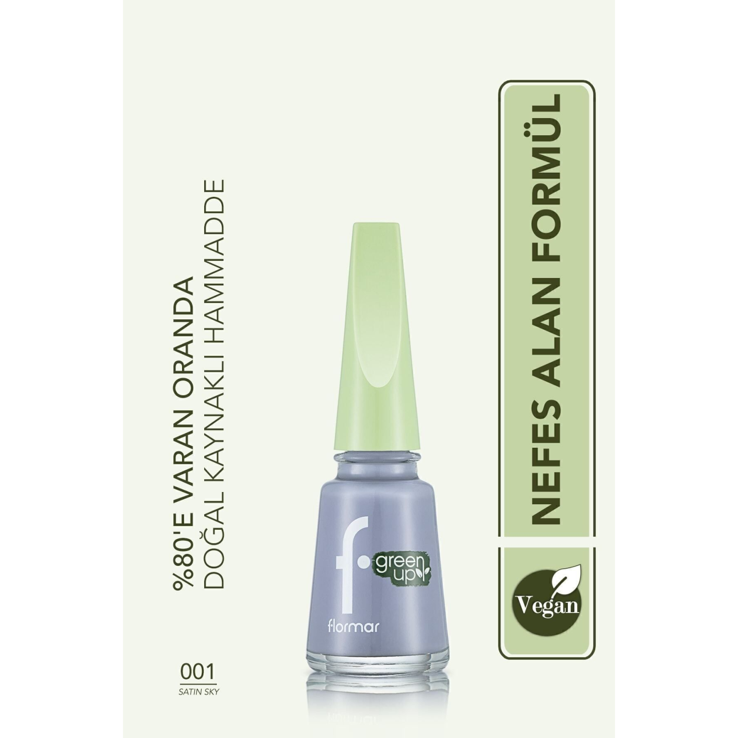 Parlak Bitişli Nefes Alabilen Vegan Oje-green Up Nail Enamel-001 Satın Sky-4251903323987