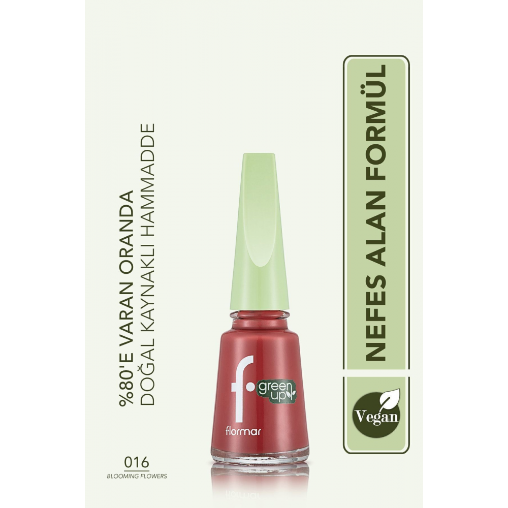 Parlak Bitişli Nefes Alabilen Vegan Oje-green Up Nail Enamel-016 Bloomıng Flowers-4251903324137
