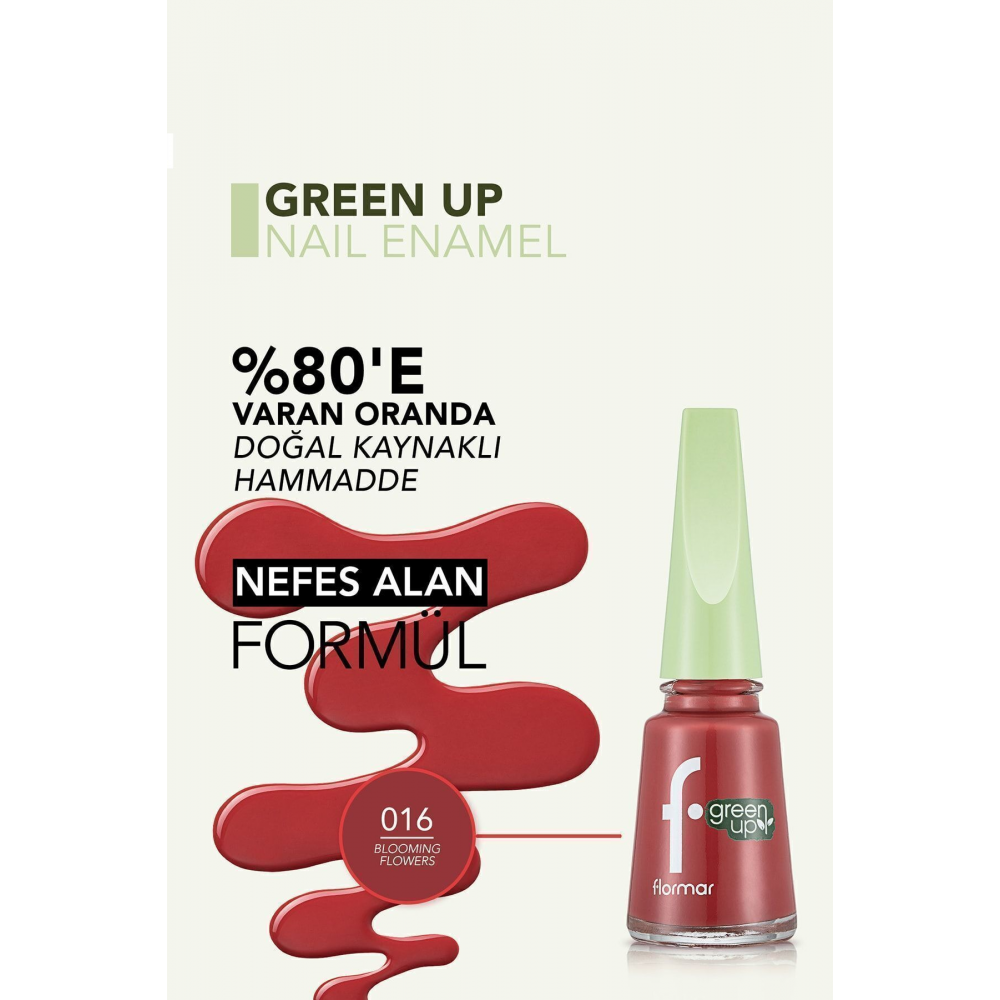Parlak Bitişli Nefes Alabilen Vegan Oje-green Up Nail Enamel-016 Bloomıng Flowers-4251903324137