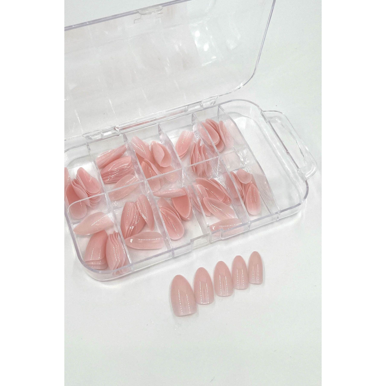 Jel Görünümlü Protez Etkili Takma Tırnak, Badem Takma Tırnak 100'lü