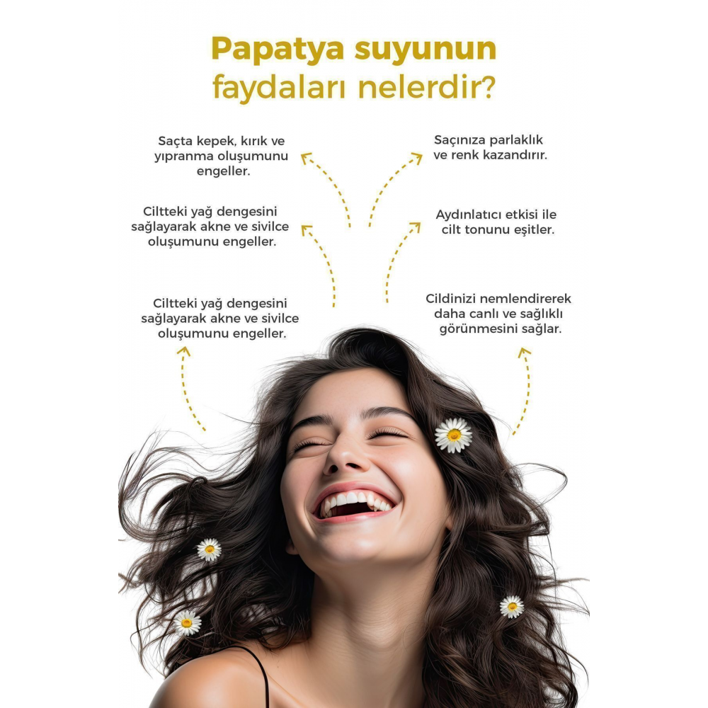 Papatya Suyu 250 ml %100 Saf ve Doğal Rahatlatıcı ve Nemlendirici Saç Açıcı Tonik
