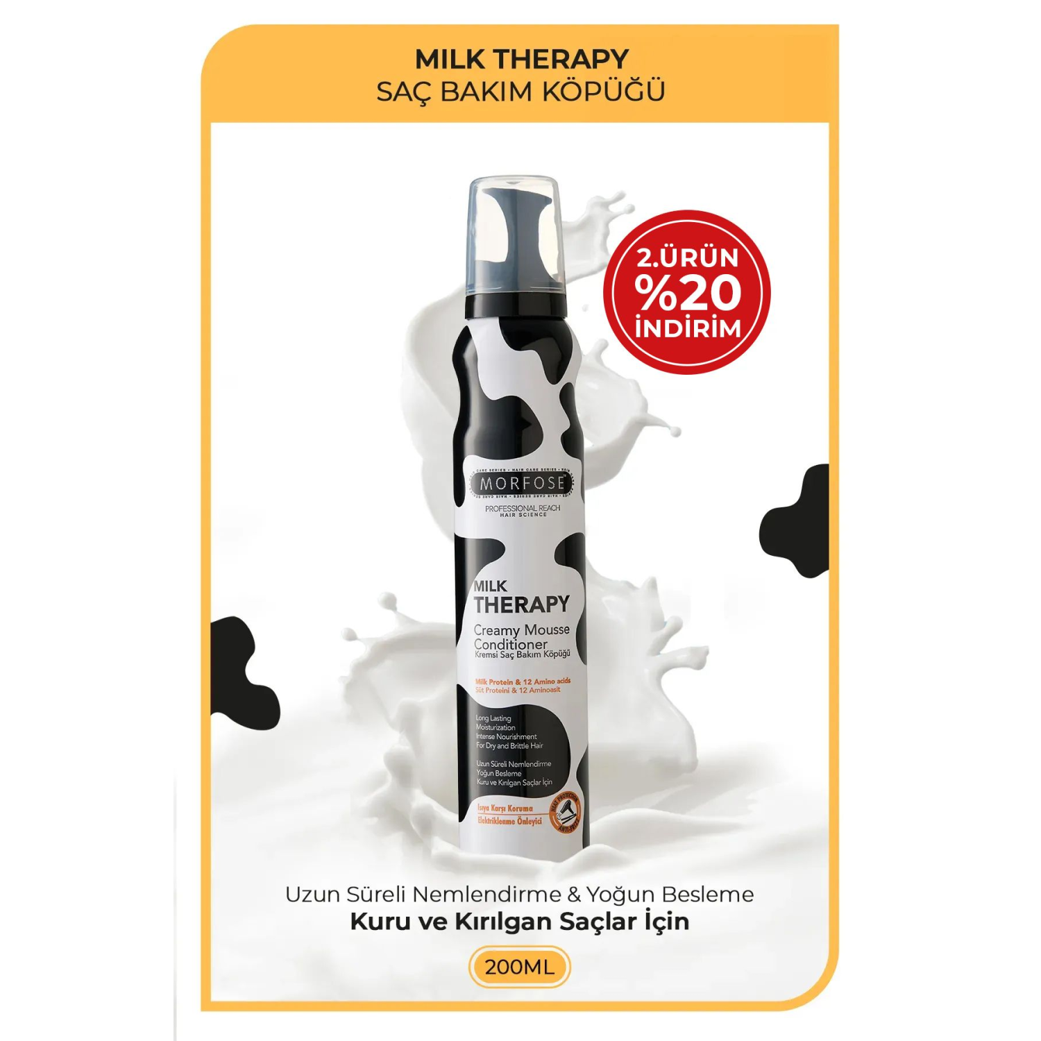 Milk Therapy Saç Köpüğü 200 ml - Besleyici, Koruyucu Etki