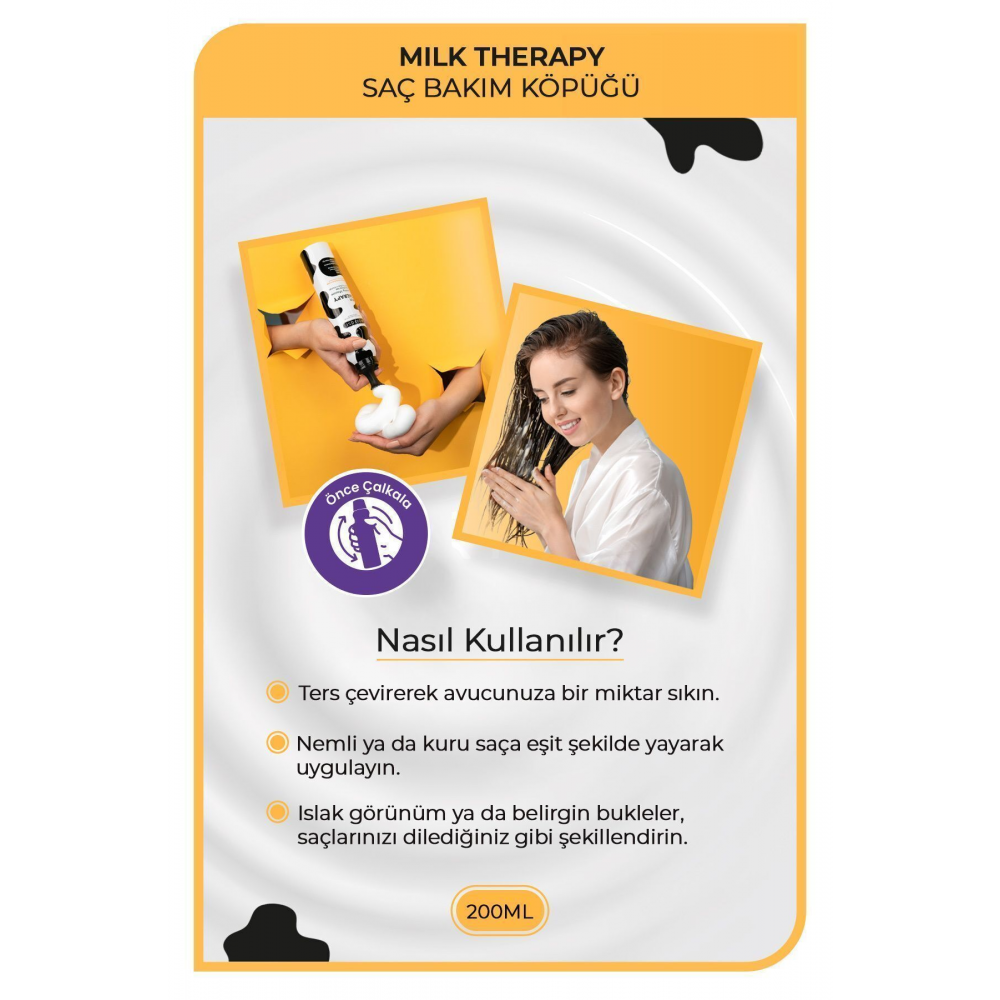 Milk Therapy Saç Köpüğü 200 ml - Besleyici, Koruyucu Etki