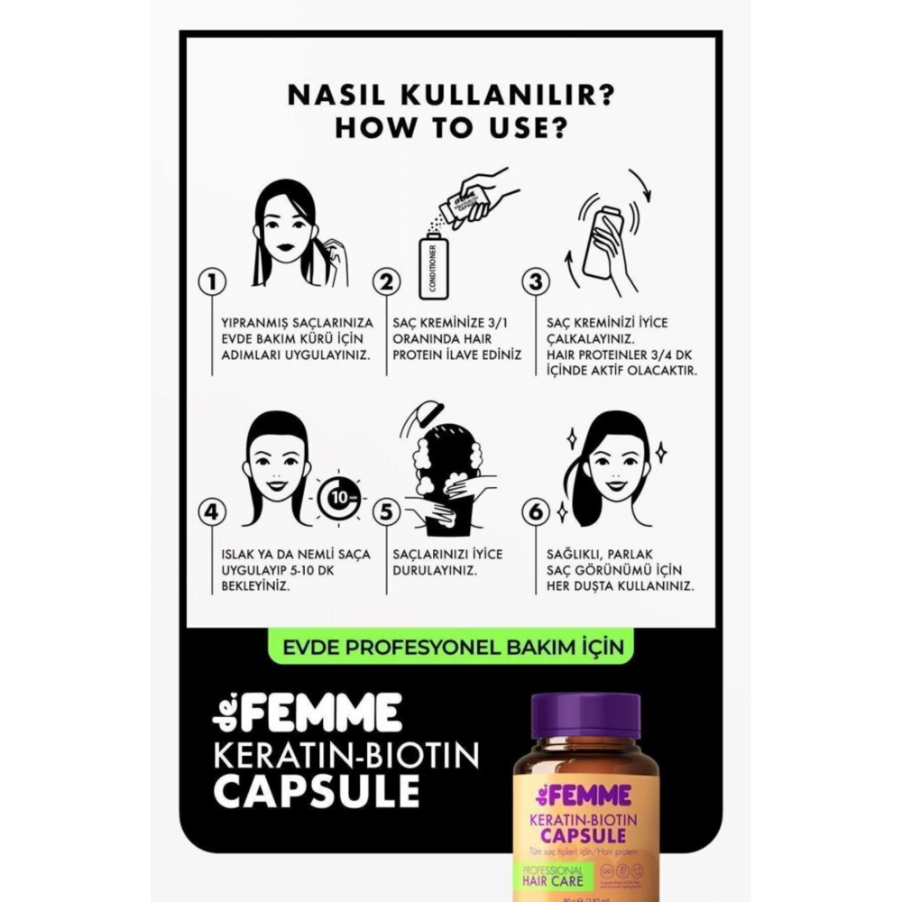 Saç Bakım Proteini /dökülmelere Ve Yıpranmalara Karşı Hair Profosyonel Saç Bakımı Özel Ürün