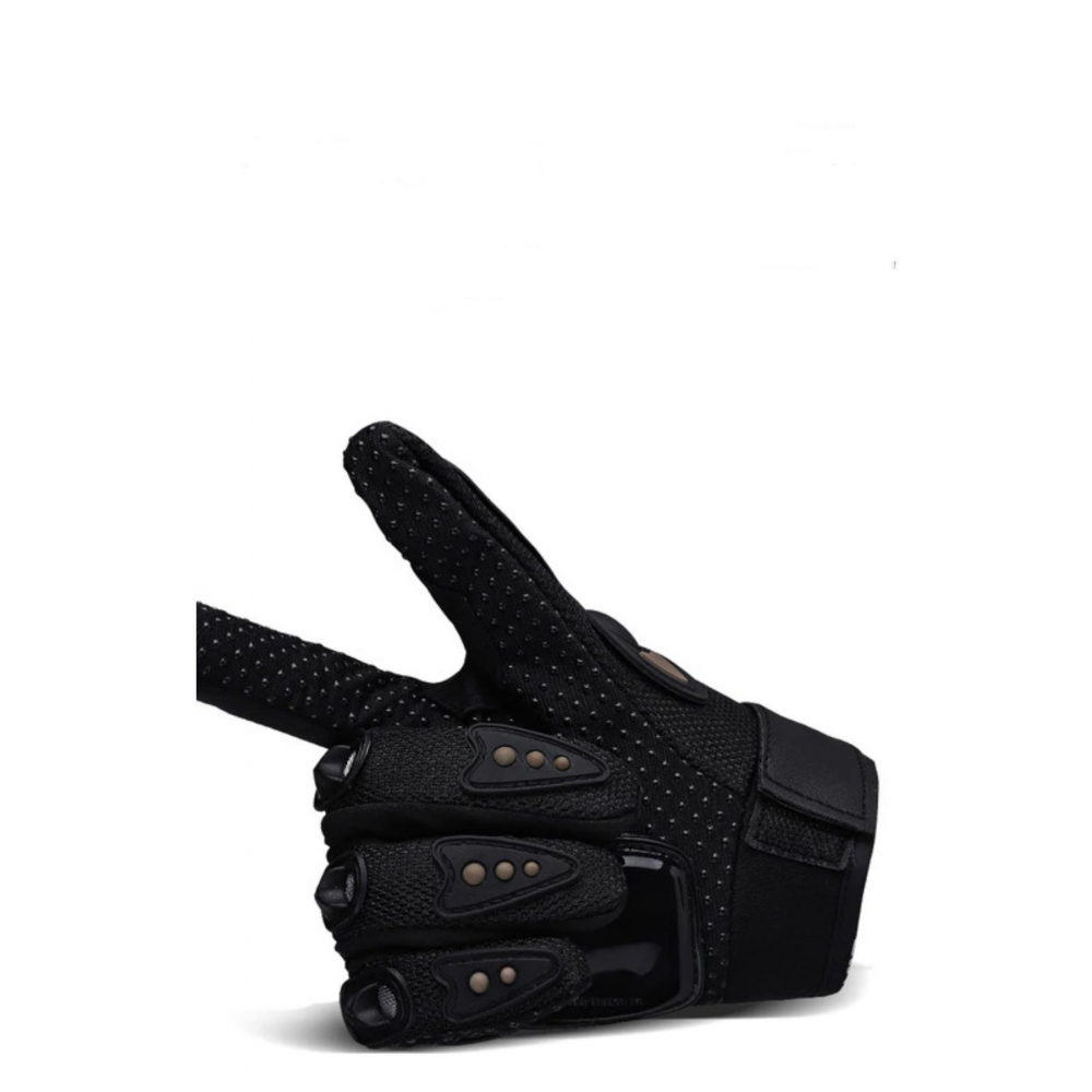 Motosiklet Eldiveni Kemik Korumalı Unisex Motorsiklet Bisiklet Eldiveni Siyah Motor Eldiven Uzun