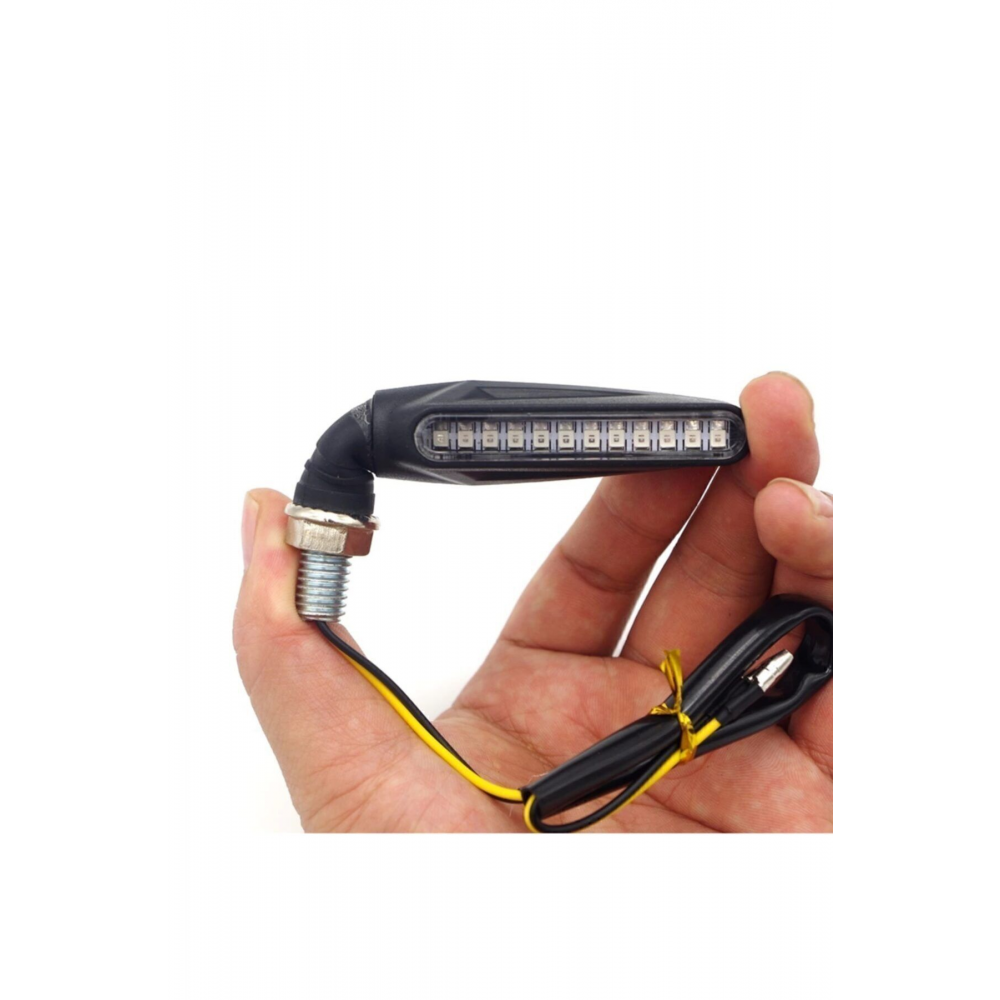 Motosiklet Sinyali Takım Sarı Kayan 12 Ledli