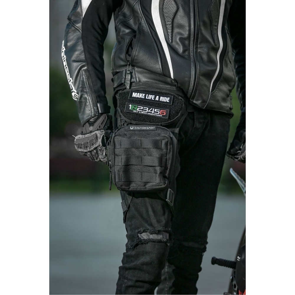 R1 Black Motorcu Bacak Çantası