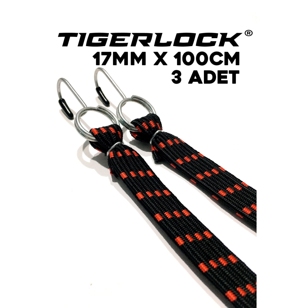 Bagaj Lastiği Kancalı Lastik Yassı Kırmızı 1.7cmx100cm 3 Adet