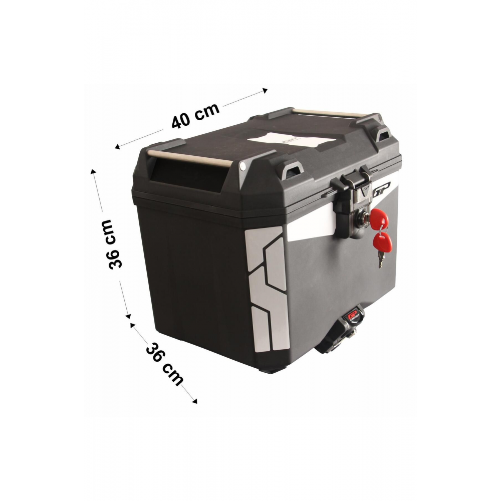 GP Kompozit Universal 33 lt Plastik Motosiklet Çantası Siyah