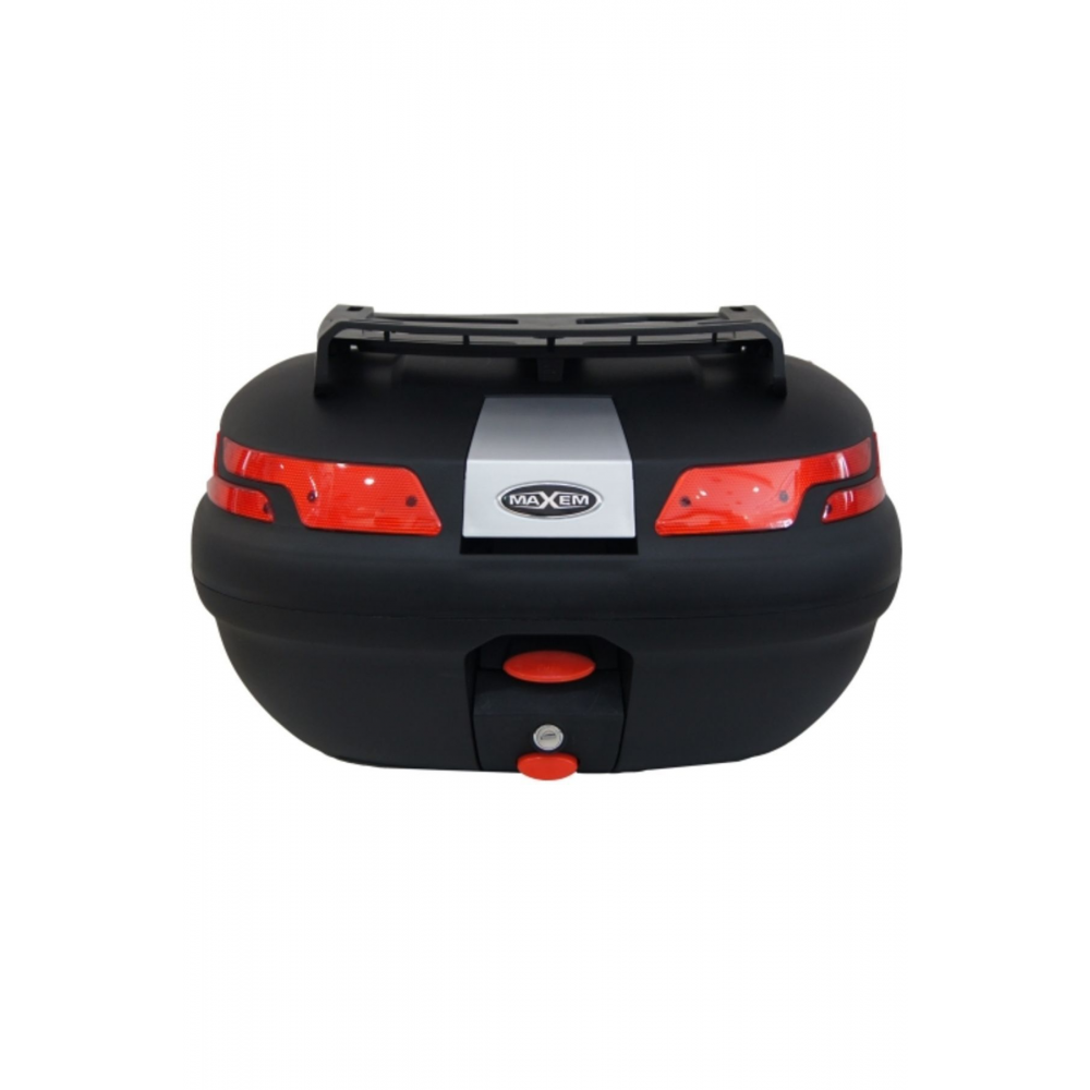 Sl-45 Motosiklet Arka Çanta Topcase Siyah Kırmızı Camlı Full