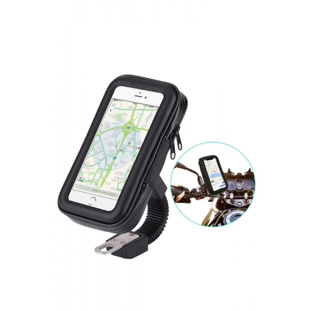 Motosiklet Bisiklet Telefon Tutucu Ayna Bağlantılı Su Geçirmez Kılıf Motor Tutacağı