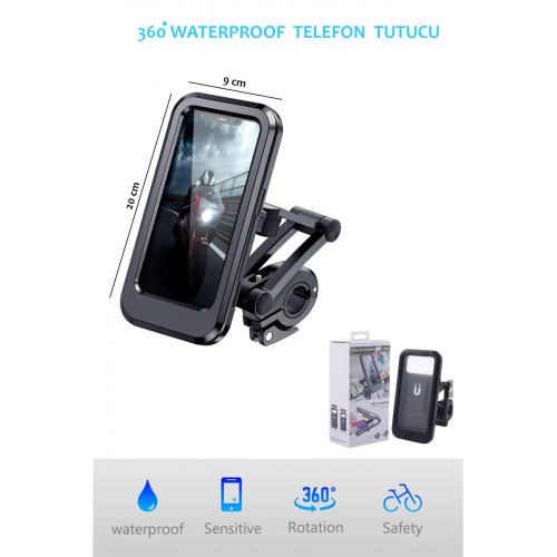 Waterproof Su Geçirmez Telefon Tutucu Phone Holder 360 Derece Bisiklet Tutucu Motorsiklet Tutucu