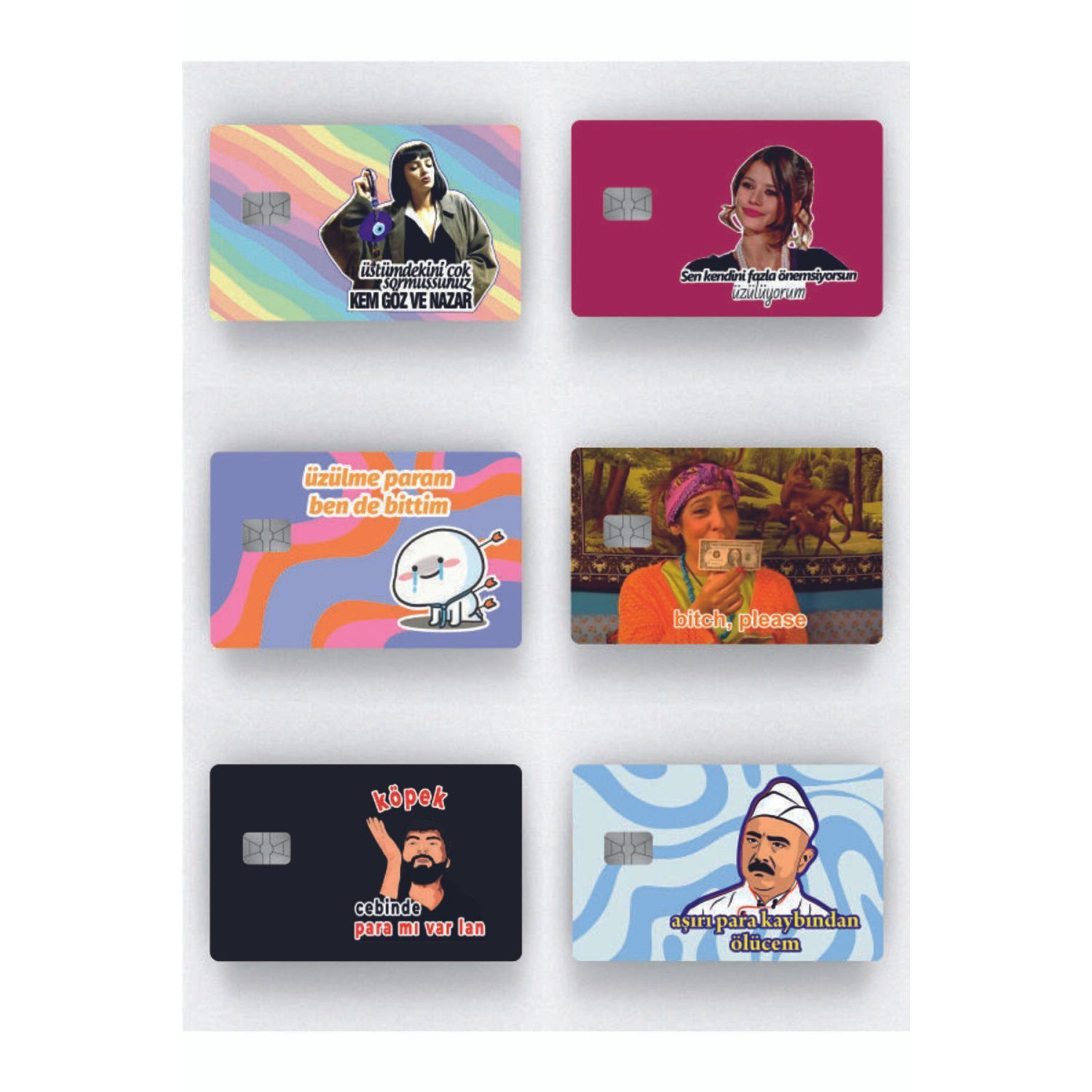 6 Çeşit Kredi Kartı Kaplama Stickeri Papara, Tosla, Kredi Kartı Için Uyumlu