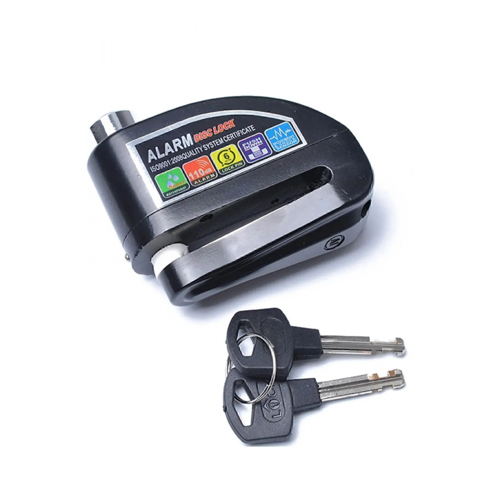 110 Db Siyah Motosiklet Alarmlı Disk Kilidi Hatırlatma Kablolu (SARI-SİYAH-YEŞİL-MAVİ-GRİ RENK)