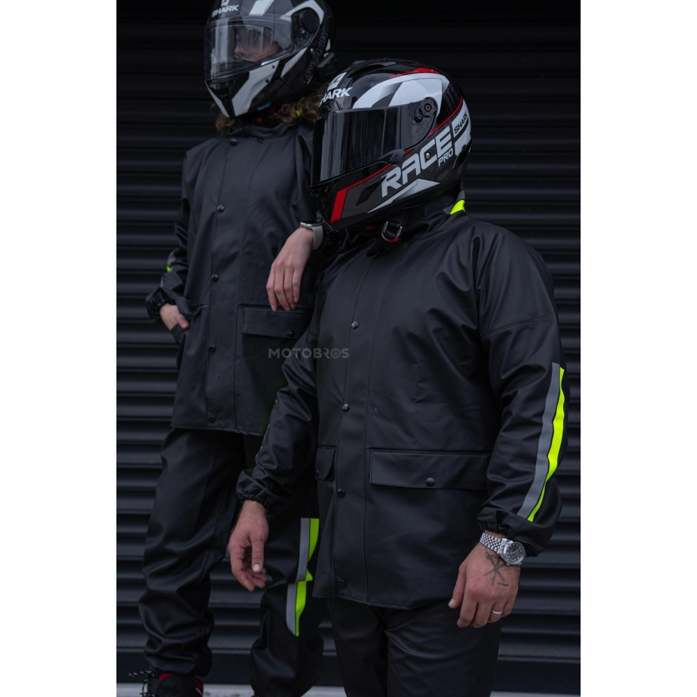 Reflektörlü Özel Kesim 0,45 mm Kalın Yağmurluk Takım Su Geçirmez Pvc Çadır Kumaşı Motor Ekstra Kalın