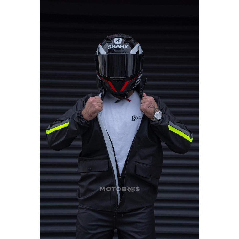 Reflektörlü Özel Kesim 0,45 mm Kalın Yağmurluk Takım Su Geçirmez Pvc Çadır Kumaşı Motor Ekstra Kalın