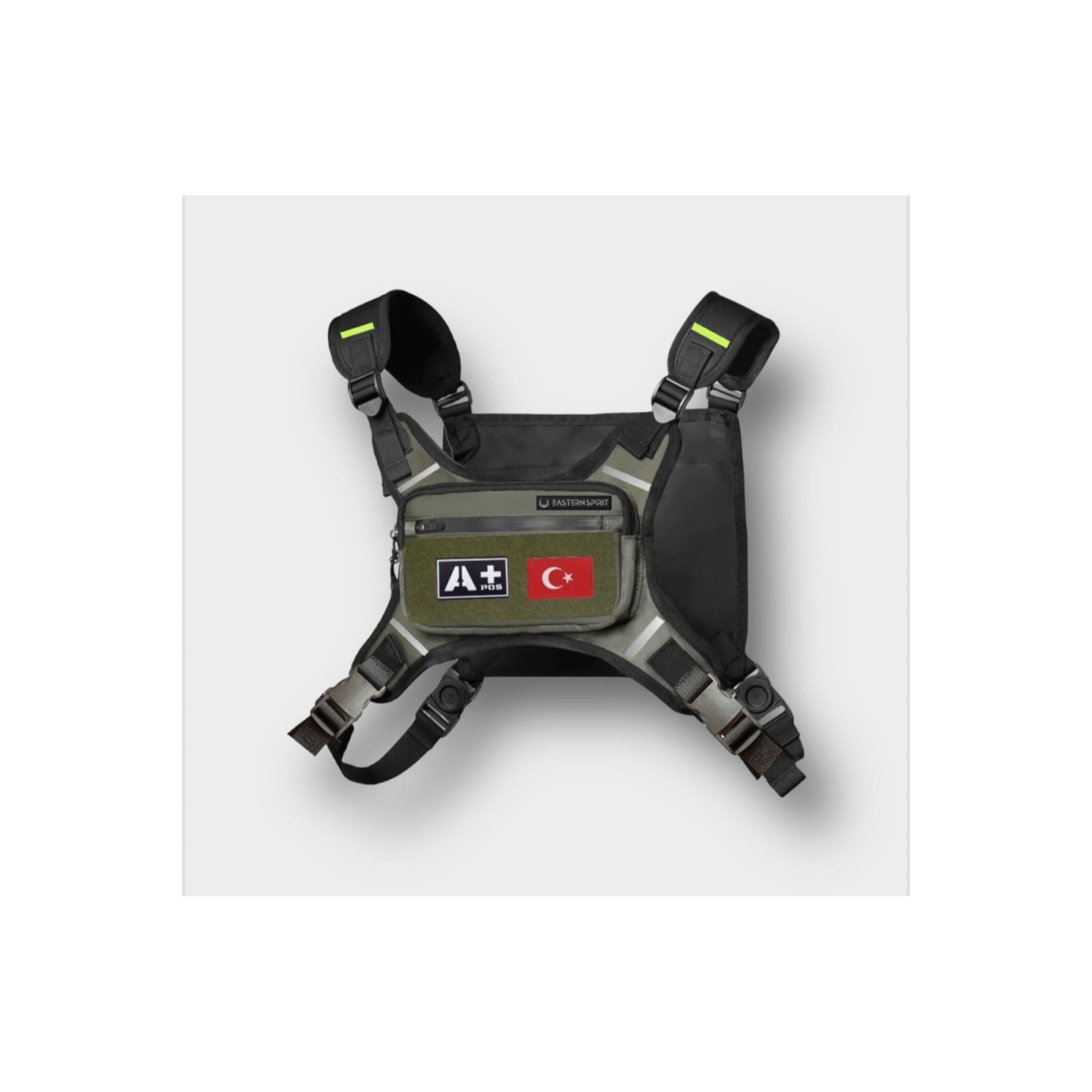 R1 Army Green Reflektörlü Yelek Çanta (YENİ YASAYA UYGUN ÜRETİLMİŞTİR)