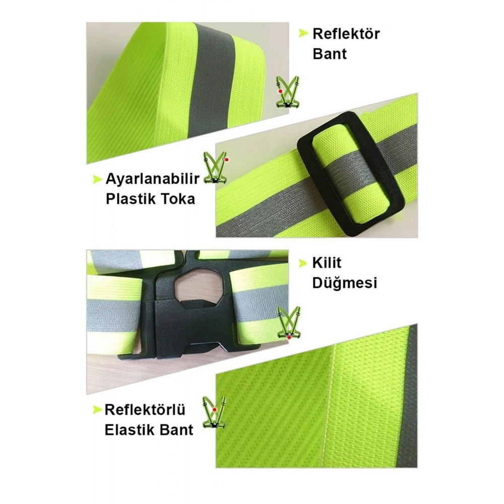 Reflektörlü Yelek - Motosiklet, Bisiklet Ve Scooter Gece Görüş (Yeni Yasaya Uygun)