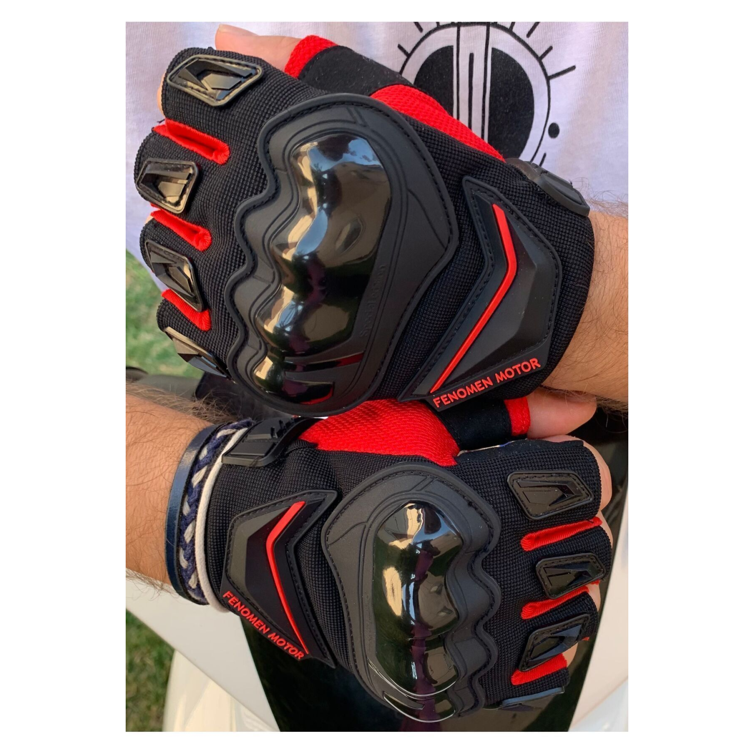 Birinci Kalite Kumaş Yazlık Kısa Motosiklet Eldiveni