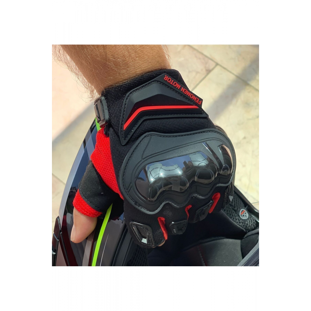 Birinci Kalite Kumaş Yazlık Kısa Motosiklet Eldiveni