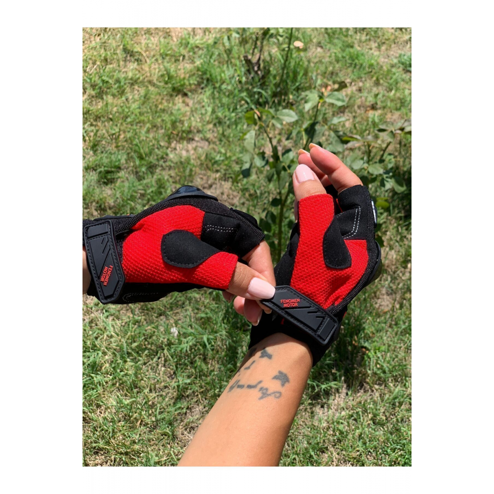 Birinci Kalite Kumaş Yazlık Kısa Motosiklet Eldiveni