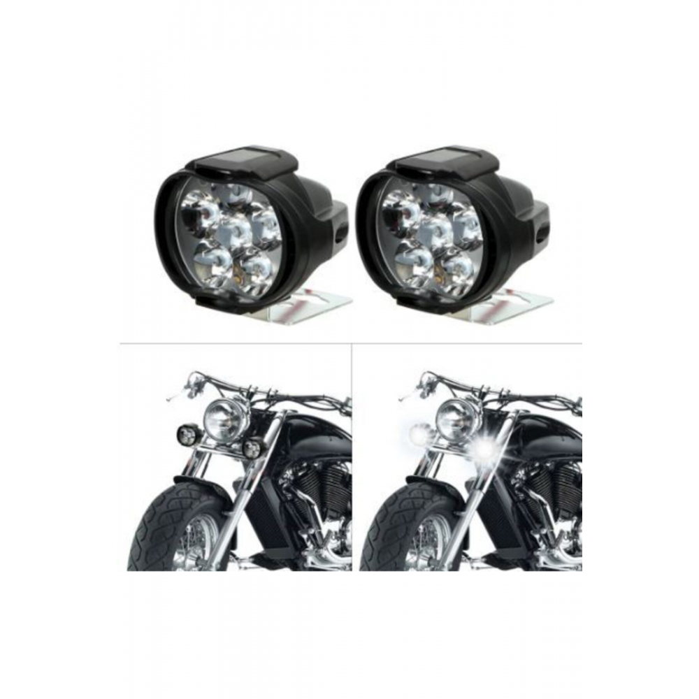 Evrensel 2 Adet Motosiklet Far Scooter Sis Spot Işık Led
