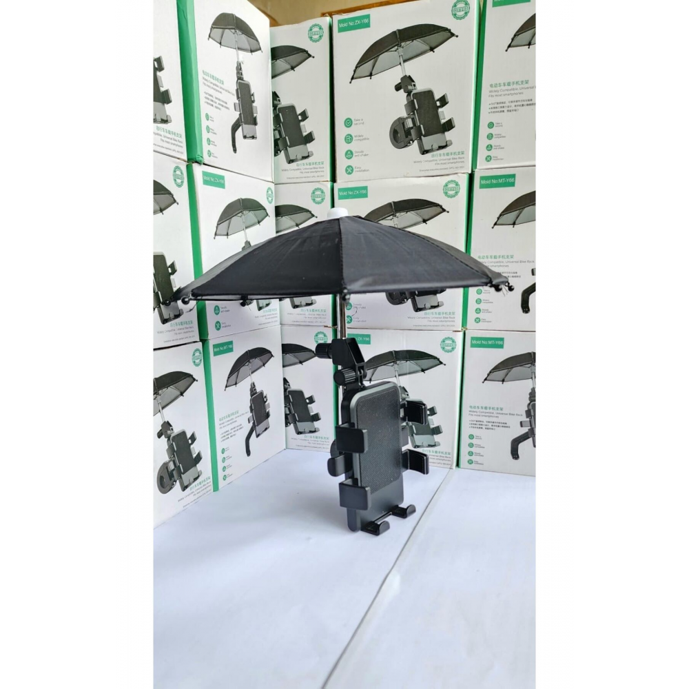 Motorsiklet Telefon Tutucu Şemsiyeli Ayna Bağlantılı