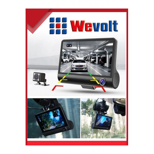 3 Kameralı 1080P Yol Kayıt Araç Kamerası(Türkçe Menü+Geri Görüş+G-Sensör)Üç Kameralı Araç Kamera