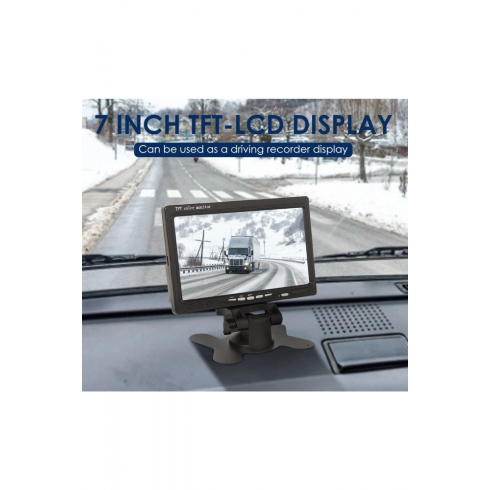 7 Inc Hd Araç Içi Monitör Park Kamerası Hediyeli Mesafe Çizgili 2 Kanal Girişli