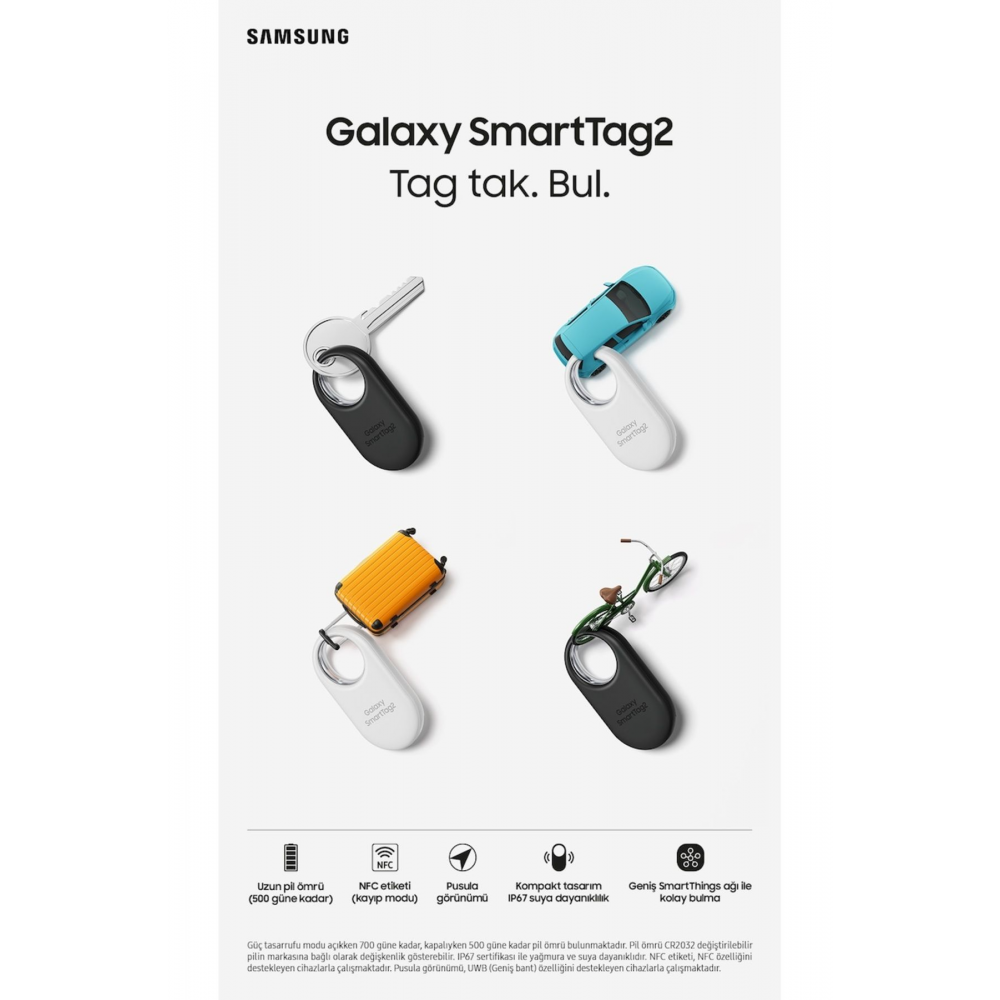 El-t5600 Galaxy Smarttag 2 Kablosuz Akıllı Tag - Beyaz (EL-T5600BWEGTR)