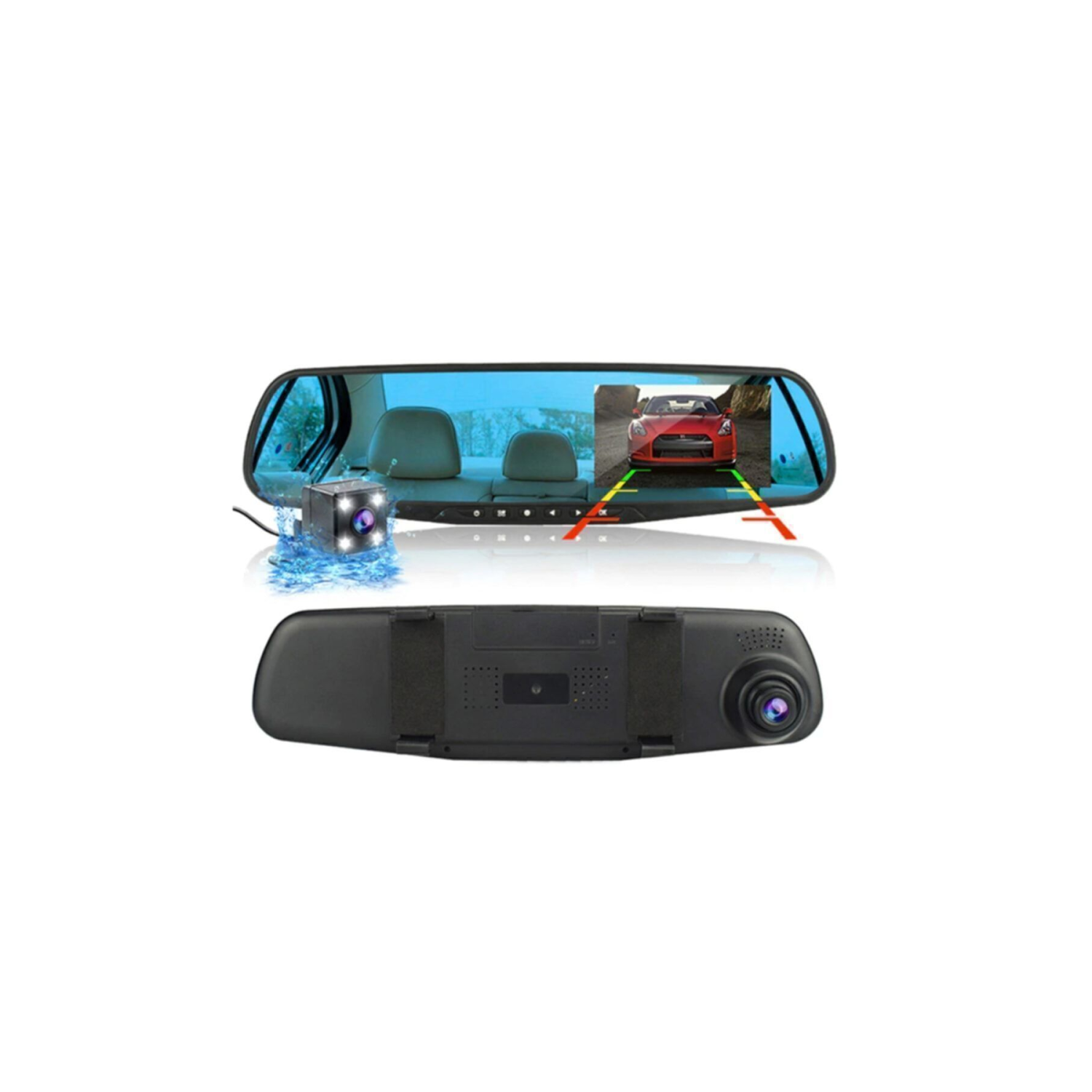 Kameralı Dikiz Aynası Geri Görüş Kameralı Park Sensörü 1080p