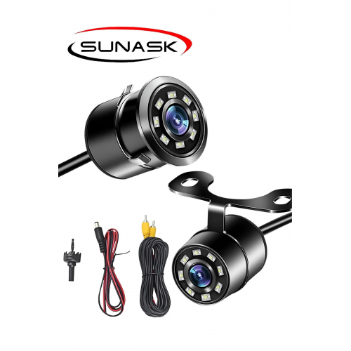 Geri Görüş Park Kamerası 8 Led Park Çizgili Gece Görüşlü Çift Aparatlı