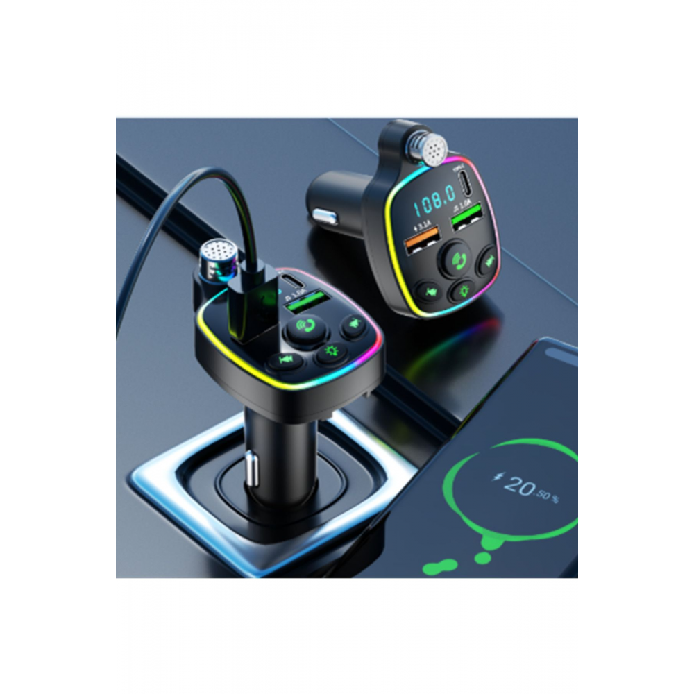 Bluetooth Araç Kiti Araç Fm Transmitter USB Type-C MP3 SD Kart Flash Için Uygun PD Çakmaklık Girişli