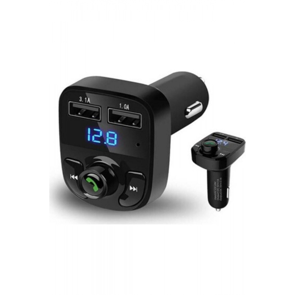 Tüm Araçlara Uyumlu Çakmaklık Şarj Cihazı Fm Transmitter Bluetooth Araç Kiti Araba Müzik Mp3 Çalar