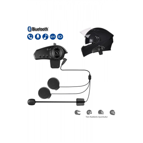 BT35 Motorsiklet Interkom Bluetooth 5.0 Motorsiklet Intercom Tüm Kasklarla Uyumlu Intercom