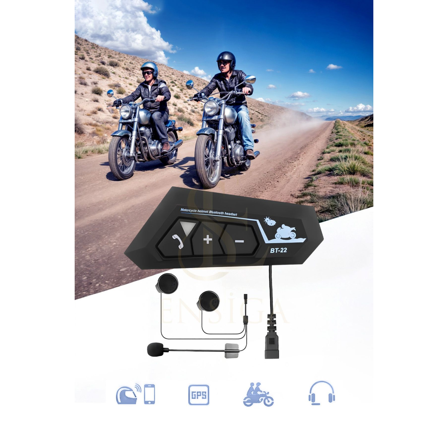 Kask Kulaklık Bt22 Bluetooth Motosiklet Kulaklık 5.0 Bluetooth Intercom Motosiklet Kulaklık