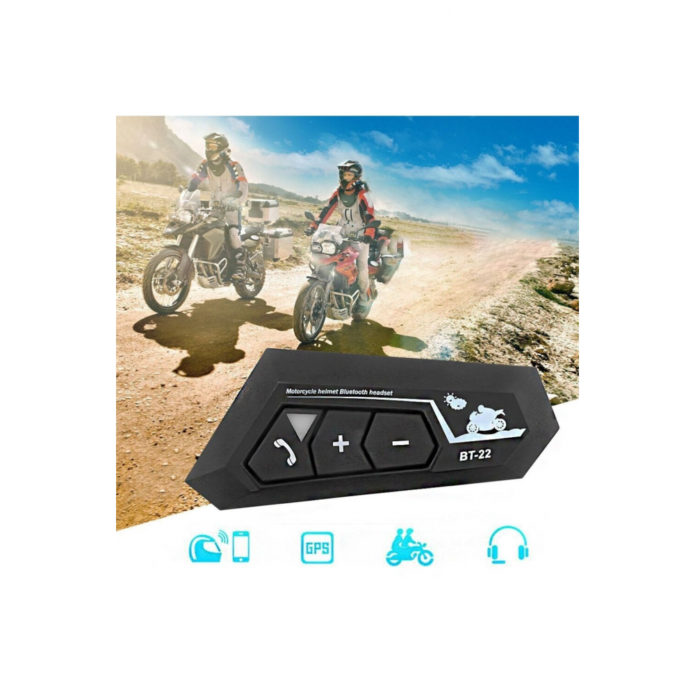 Kask Kulaklık Bt22 Bluetooth Motosiklet Kulaklık 5.0 Bluetooth Intercom Motosiklet Kulaklık