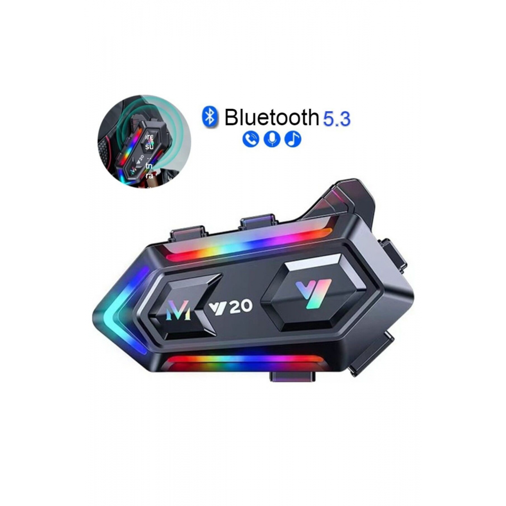 Y20 5.3 Motosiklet Kask Kulaklık Intercom Işıklı Motorsiklet Interkom