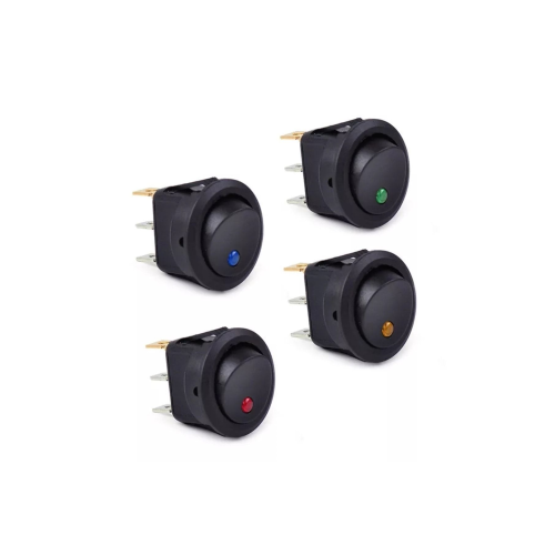 4 Adet 12v Nokta Işıklı 20mm Marin Anahtar