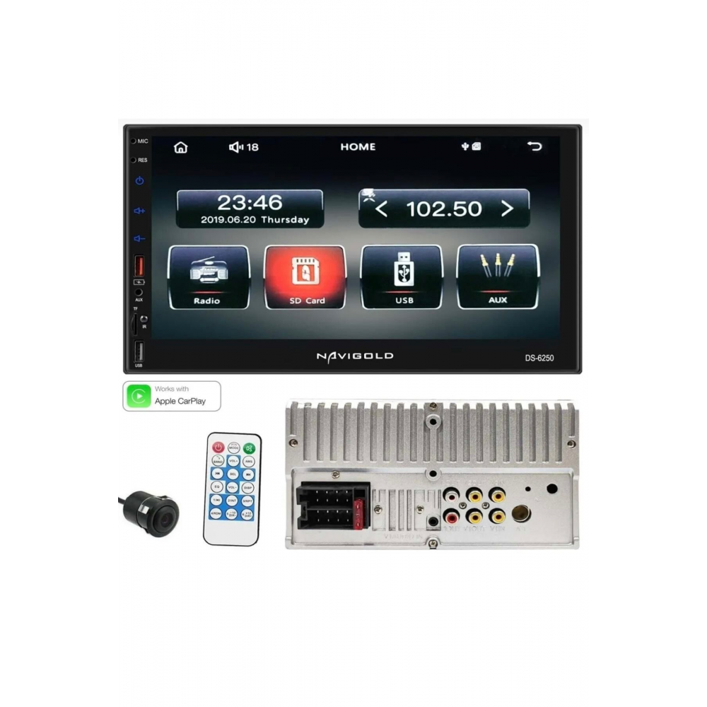 Ds-6250 Uyumlu Car Play Özellikli Teyp Multimedya Ful Hd 7'' Inch Bluetooth- Çift Usb 4x55w +kamera