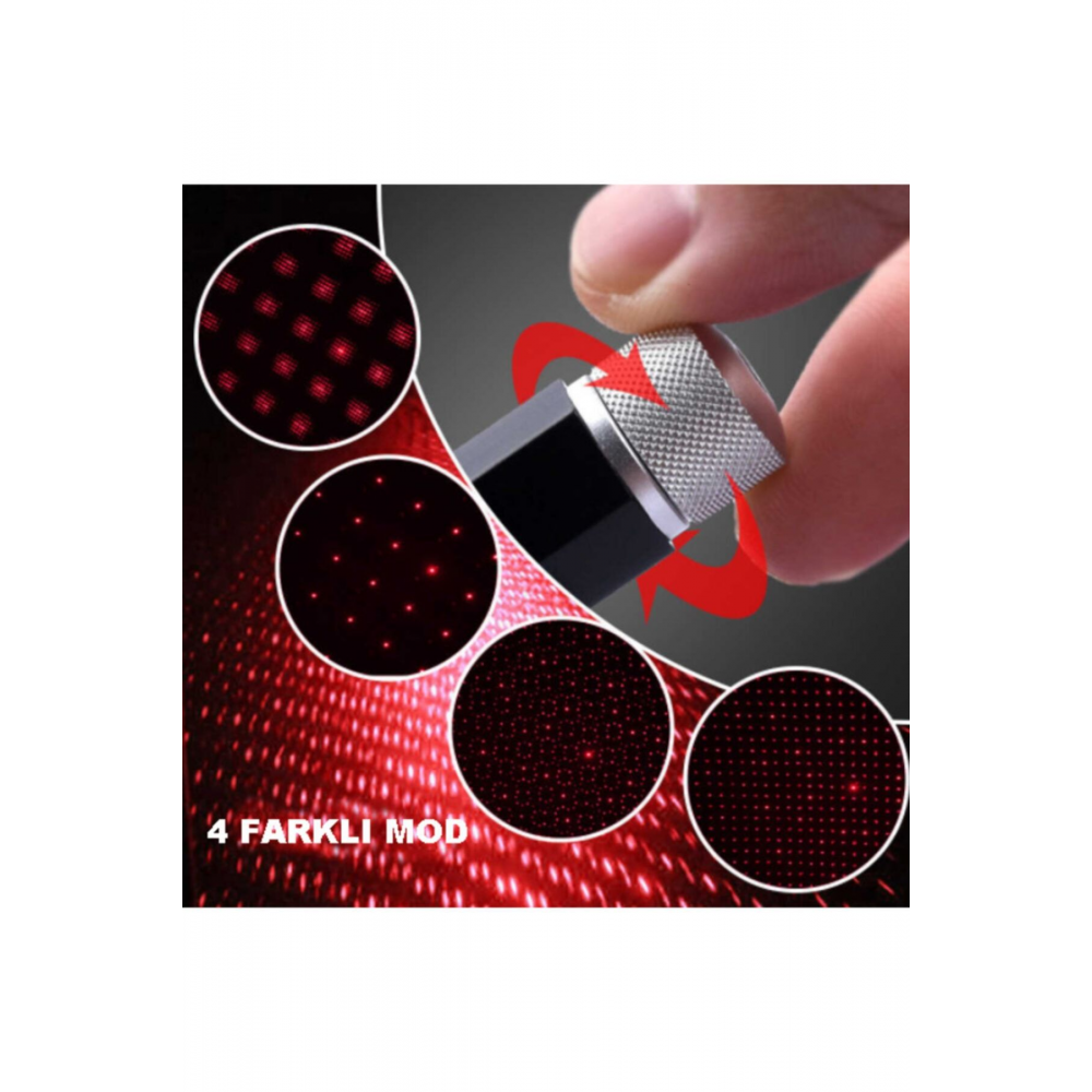 Usb Lazer Projektör Disco Işık Mini Led Yıldız Etkisi 4mod Özelliği