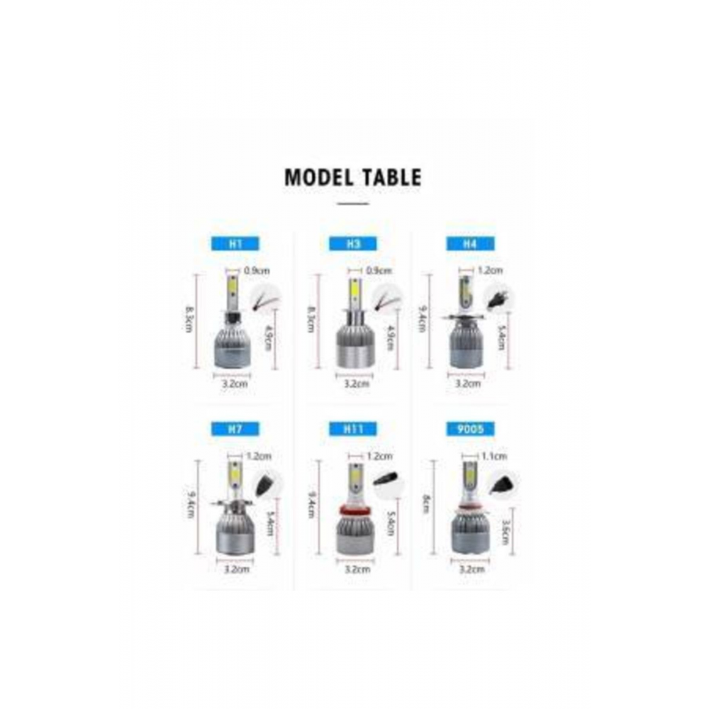 H11 Uyumlu Led Xenon C6 Led Şimşek Etkili 2 Adet