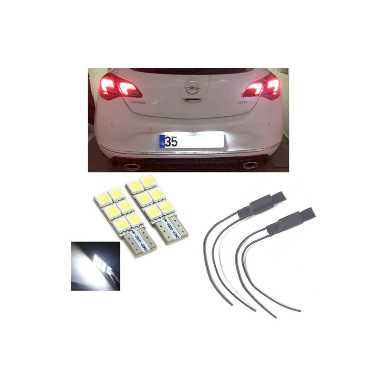 Opel Astra J Led Plaka Aydınlatma Seti