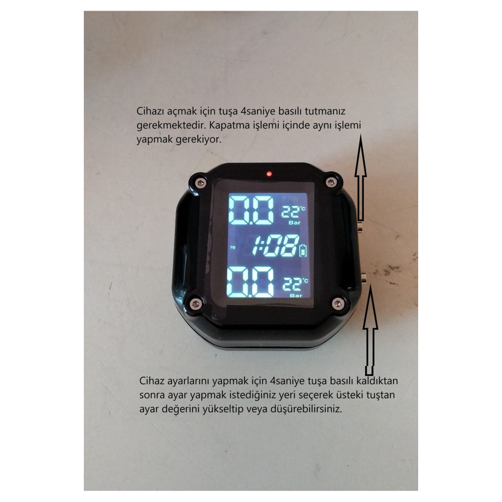 Motosiklet Lastik Basınç Isı Kontrol Göstergesi