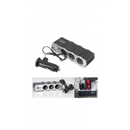 3 Port  1 Usb Oto Araç Çakmaklık Çoğaltıcı Çoklayıcı Hub