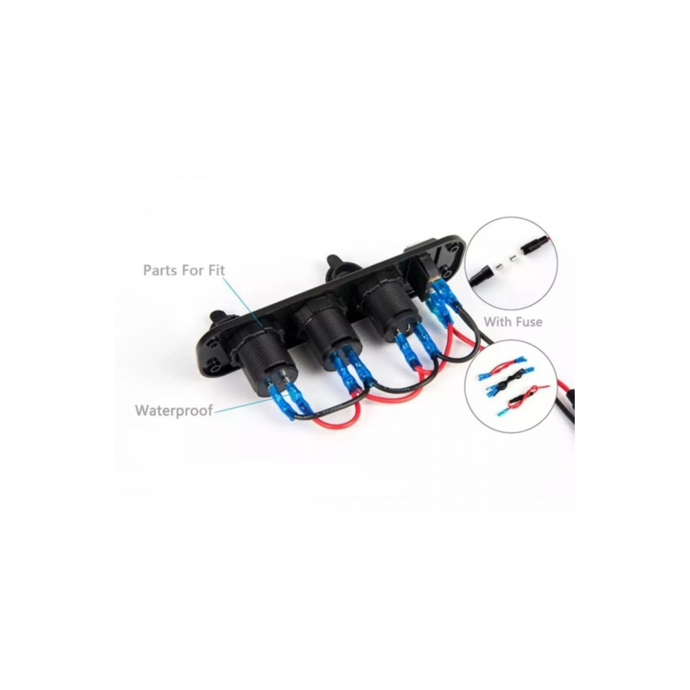 Çift Usb Araç Şarj Soketi Voltmetre Çakmaklık 12v Aç Kapa Anahtarlı