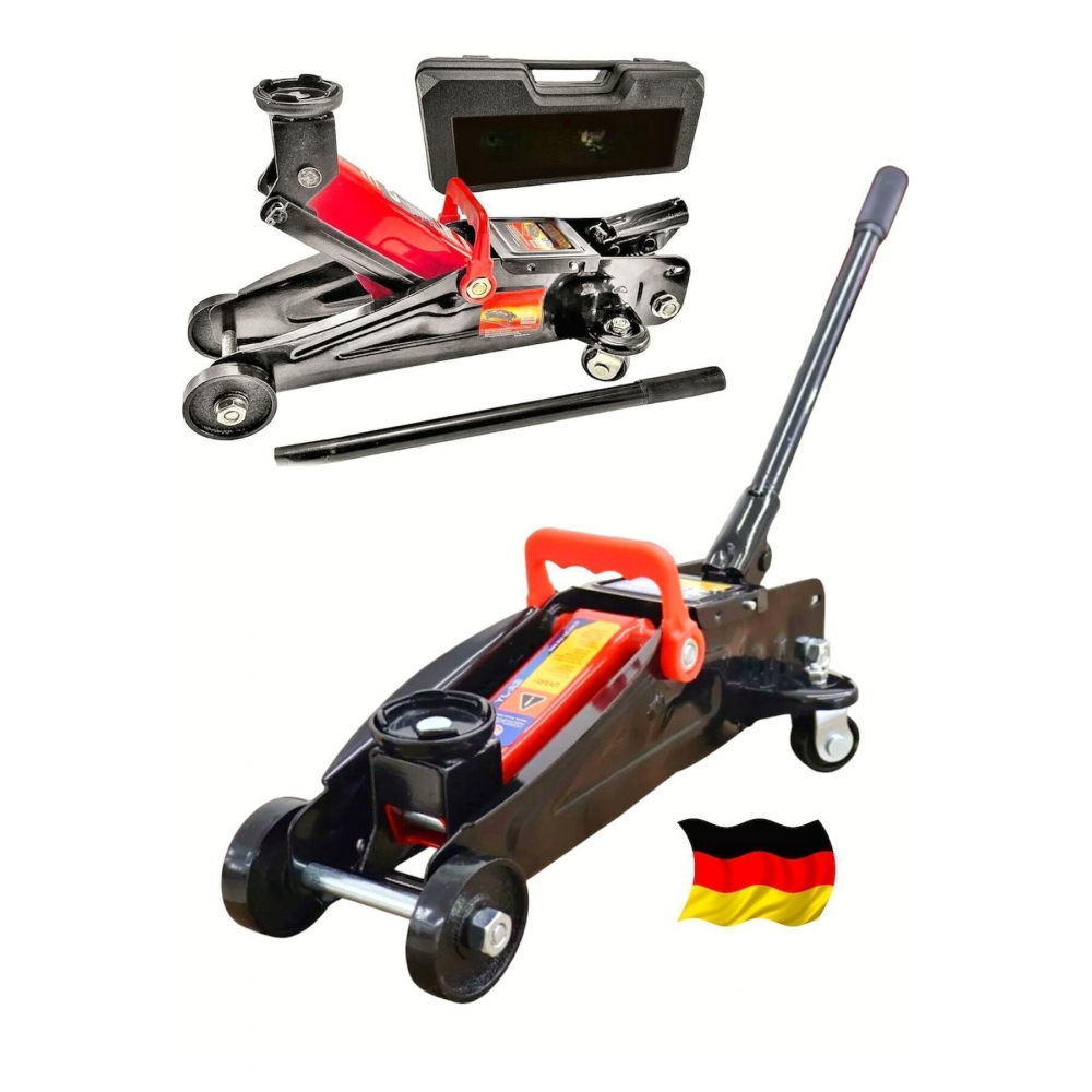 ALMAN 2.5 Ton Arabalı Tekerlekli Hidrolik Timsah Kriko  ÇANTALI  MAX 380 MM KALDIRMA 3 YIL GARANTİ