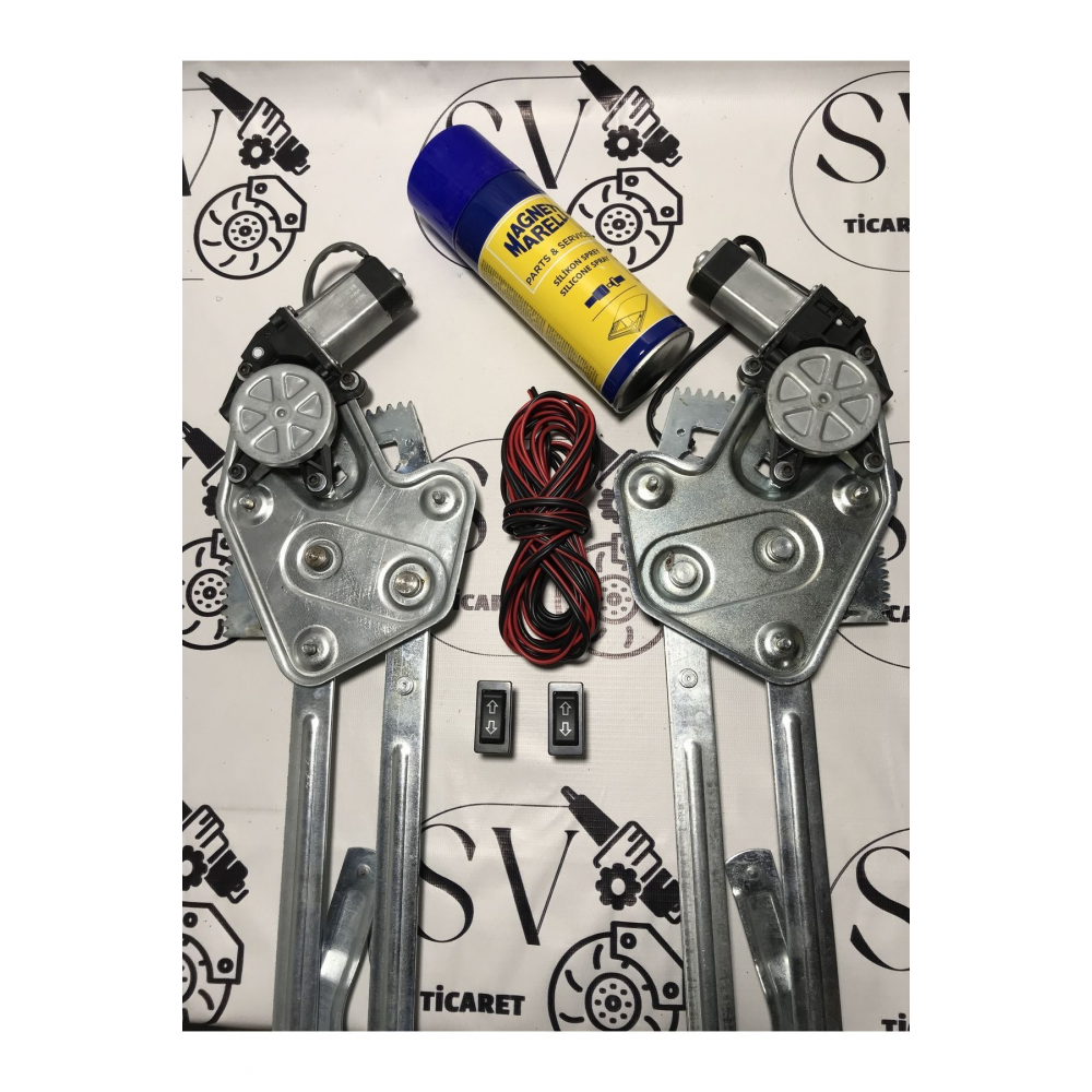 R12 Toros Ön Cam Krikosu Sağ Sol Elektrikli takım 2 adet cam anahtar 6 metre kablo silikon sprey set